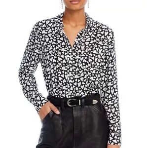 Rails | Kathryn Amore Black and White Hearts Button Down Shirt | Sz M